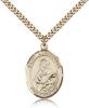 Gold Filled St. Alexandra Pendant, Stainless Gold Heavy Curb Chain, Large Size Catholic Medal, 1" x 3/4"