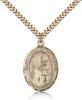 Gold Filled St. John of the Cross Pendant, Stainless Gold Heavy Curb Chain, Large Size Catholic Medal, 1" x 3/4"