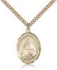 Gold Filled Marie Magdalen Postel Pendant, Stainless Gold Heavy Curb Chain, Large Size Catholic Medal, 1" x 3/4"