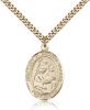 Gold Filled Our Lady of Prompt Succor Pendant, Stainless Gold Heavy Curb Chain, Large Size Catholic Medal, 1" x 3/4"