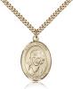 Gold Filled St. Gianna Pendant, Stainless Gold Heavy Curb Chain, Large Size Catholic Medal, 1" x 3/4"