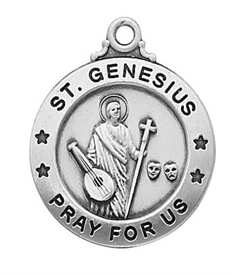 Sterling Silver St. Genesius Pendent L600GN