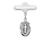 Sterling Silver Miraculous Medal Baby Pin 433L