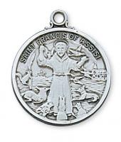 Saint Francis of Assisi, Patron of Animals, Sterling Silver Medal