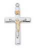 Sterling Silver Tutone Crucifix L7018