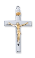Sterling Silver Tutone Crucifix L7021