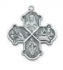 Four-Way Sterling Silver Catholic Saint Medal