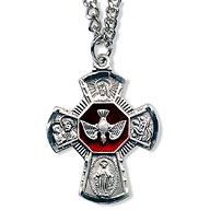 Four-Way Sterling Silver Medal with Holy Spirit Center