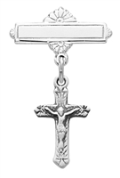 Sterling Silver Crucifix Baby Pin 466L