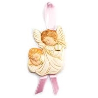 Pink Guardian Angel Crib Medal PW16-P
