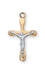 Gold Over Sterling Silver Tutone Crucifix JT8054