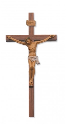 12" Walnut Crucifix Italian  79-00812