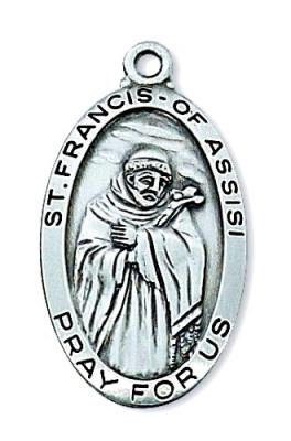 2.7cm Sterling Silver Medal of Saint Francis of Assisi, Patron of Animals