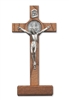 Walnut Standing Saint Benedict Crucifix 79-42517