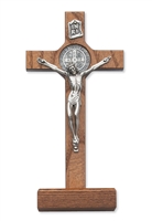 Walnut Standing Saint Benedict Crucifix 79-42517