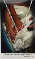 Girls Swimming Prayer Card and Saint Christopher Pewter Medal PSD676SW