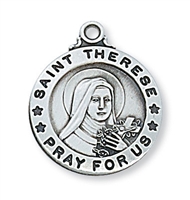 Sterling Silver St. Therese Pendant L600TF