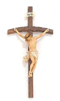 Walnut Bent-Log Crucifix