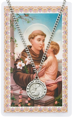 Saint Anthony Pewter Medal & Holy Card Set PSD600AN