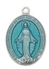 Sterling Silver Blue Enamel Miraculous Medal L752