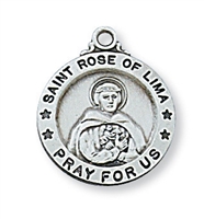 Sterling Silver St. Rose of Lima Pendant L700RS