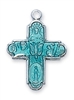 Sterling Silver Blue Four-Way Medal L577