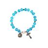 Aquamarine (March) Birthstone Rosary Bracelet BR809C