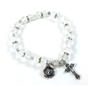 Crystal (April) Birthstone Rosary Bracelet BR810C