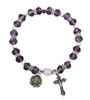Light Amethyst (June) Birthstone Rosary Bracelet BR812C