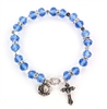 Blue Topaz (December) Birthstone Rosary Bracelet BR818C
