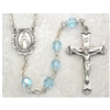Aqua (March) Birthstone Sterling Silver Rosary 875L-AQF