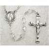 Crystal (April) Birthstone Sterling Silver Rosary 875L-CRF