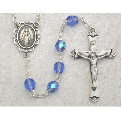 Zircorn (December) Birthstone Sterling Silver Rosary 875L-ZRF