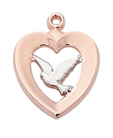 Confirmation Rose Gold Sterling Silver Two-Tone Dove JR787