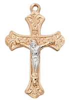 Rose Gold Sterling Silver Two-Tone Crucifix JR9210