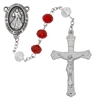 RED AND WHITE CRYSTAL DIVINE MERCY ROSARY P520R
