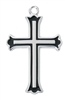 Sterling Silver Cross with Black Fill L9252