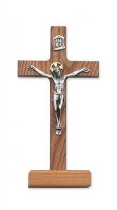8" Walnut Standing Crucifix 80-59