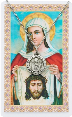 St. Veronica Medal and Prayer Card Set PSD600VE