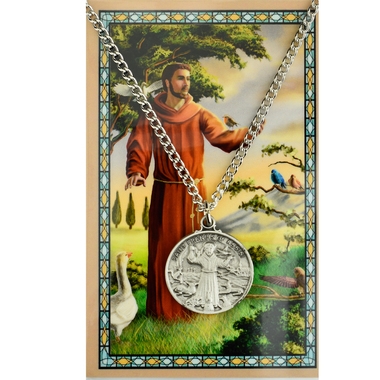 St Francis Pendant and Laminated Prayer Card