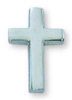 Rhodium Plated Cross Lapel Pin PIN-CRS