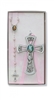Pewter Girl Cross with Guardian Angel Rosary Set BS36