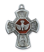 4 Way Pewter Medal with Holy Spirit Center ANMG5ES