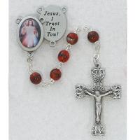 Red Divine Mercy Rosary #R254DF