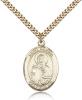 Gold Filled St. Marina Pendant, SG Heavy Curb Chain, Large Size Catholic Medal, 1" x 3/4"