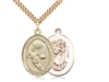 Gold Filled St. Christopher/Basketball Pendant, SG Heavy Curb Chain, Large Size Catholic Medal, 1" x 3/4"