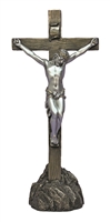 Standing Crucifix Bronze/Pewter style 13inch