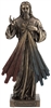 Divine Mercy Lightly Hand-Painted Cold Cast Bronze 8inch