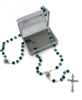 Saint Rosary with Green and Blue Glass Beads GC646