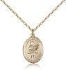 Gold Filled St. Agatha Pendant, Gold Filled Lite Curb Chain, Medium Size Catholic Medal, 3/4" x 1/2"